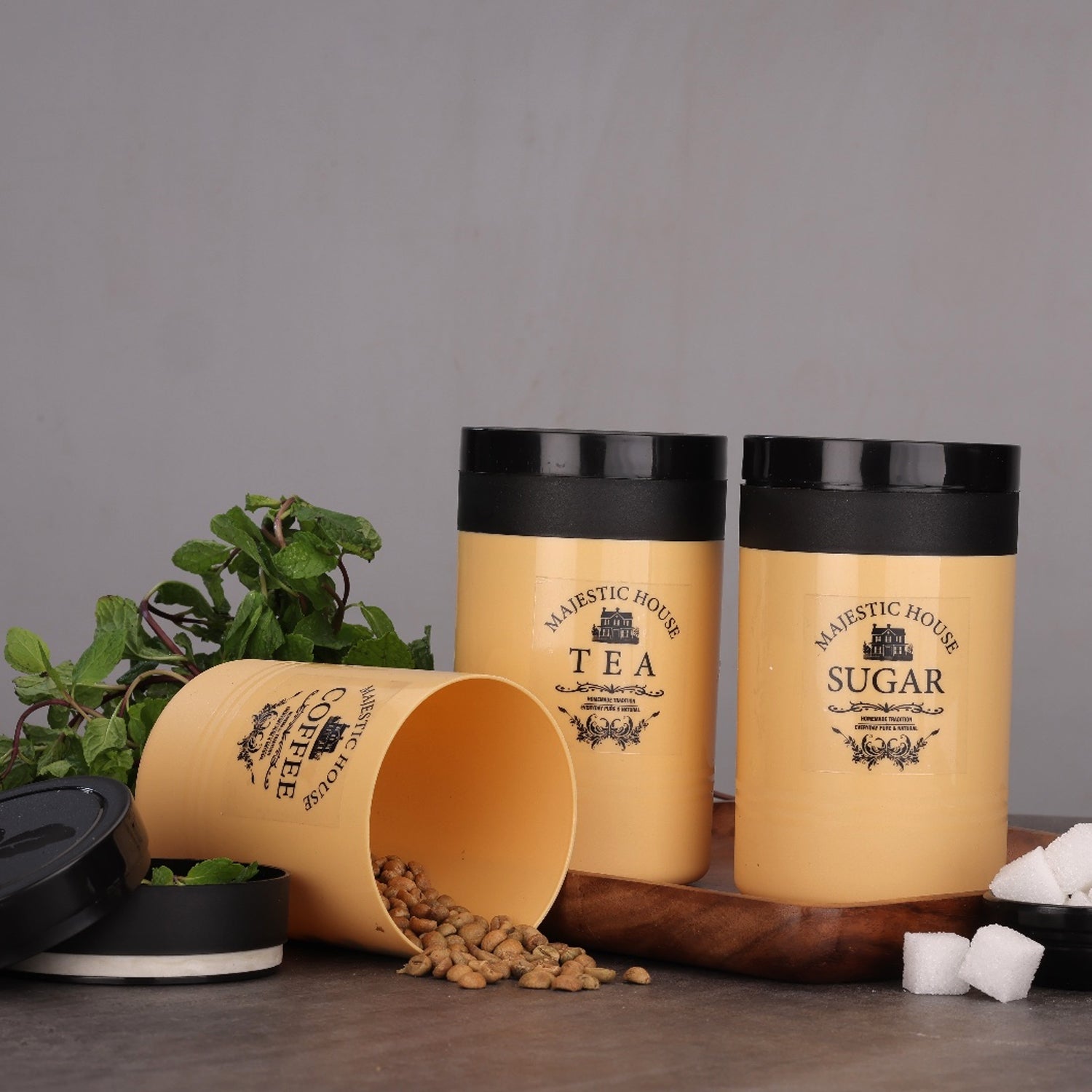 Accurate Seal Tea Sugar Coffee Container - 3 Pcs Plastic Damru Shaped Tea, Coffee, Sugar Canisters Jar, New Airtight Food Seal Containers for Salt, Dry Fruit, Grocery Multicolor (3 Pcs Set) Accurate Seal Tea Sugar Coffee Container - 3 Pcs Plastic Damru Shaped Tea, Coffee, Sugar Canisters Jar, New Airtight Food Seal Containers for Salt, Dry Fruit, Grocery Multicolor (3 Pcs Set)